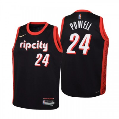 Portland Trail Blazers #24 Norman Powell Youth Nike Black 202122 Swingman Jersey - City Edition